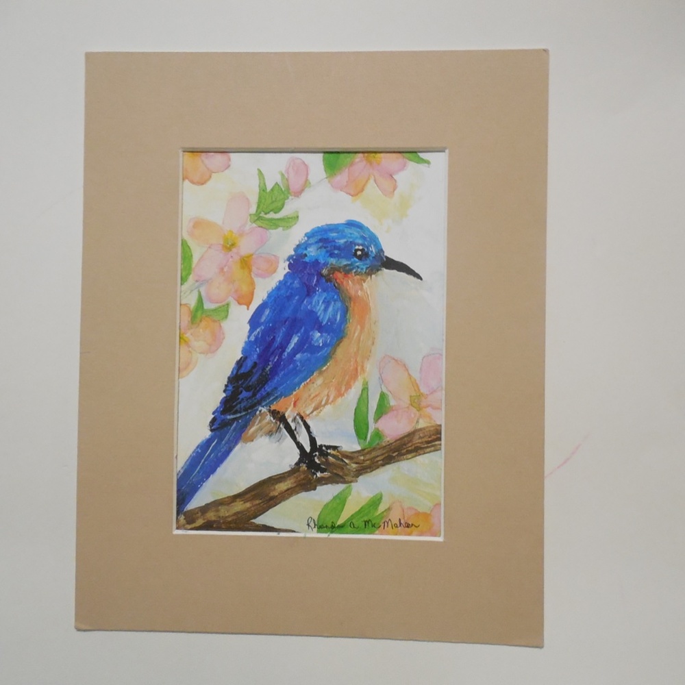 Bluebird Watercolor HAND CRAFTED Painting